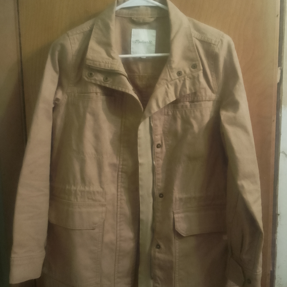 Tan Madewell Canvas Button-Up Utility Jacket Size‎ XXS With Pockets